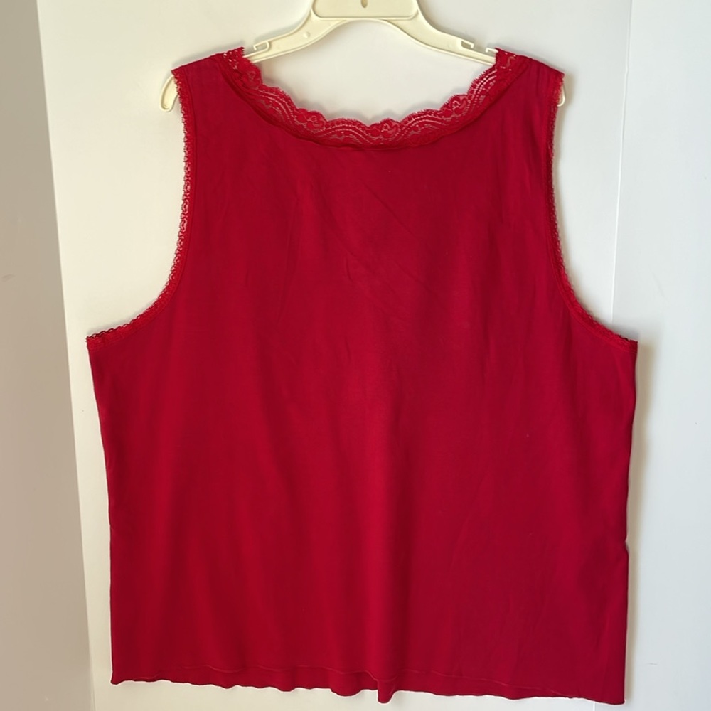 Lane Bryant Venezia Women's Size 26/28 Tank Top NWT Red with Lace - Picture 4 of 5